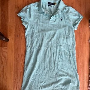 Ralph Lauren Cottom Mesh Polo Dress in Teal